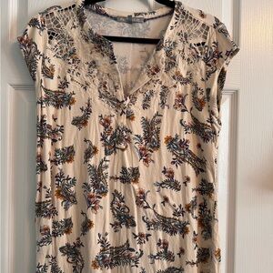 Daniel Rainn Beige Floral Lace Blouse